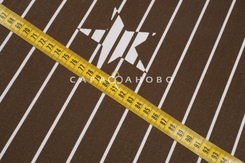 Ткань Бязь 220 см. Звезды кофе о/м рис. 28228/2