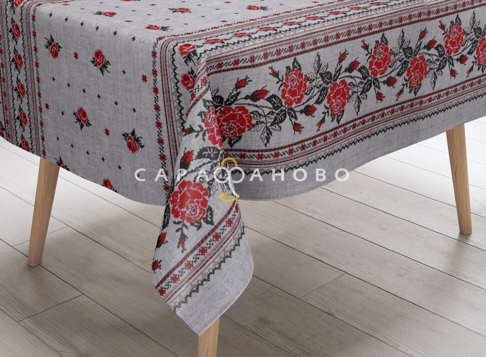 Ткань Рогожка 150 см рис. 30015/1 Розовое утро