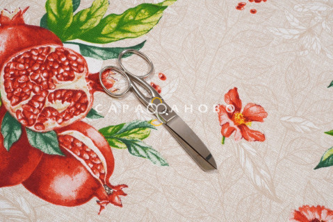 Ткань рогожка 150 см "Вкус граната" рис 11574-1
