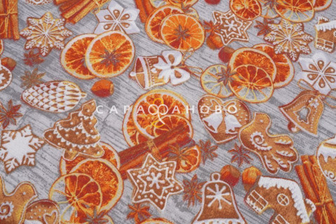Ткань Вафельное полотно 150 см рис. 3050-3 Корица