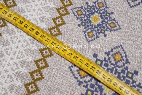 Ткань Рогожка 150 см рис. 30087/2 Русские узоры