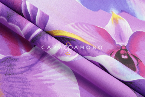 Ткань поплин 220 см "Ирисы" рис 4684 вид 1