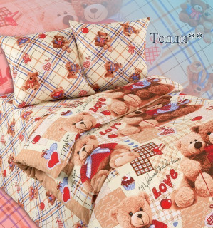 Ткань Бязь 150 см Детская коллекция "Тедди" рис 5216 вид 1