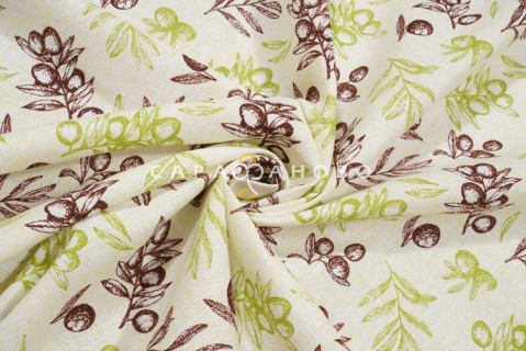 Ткань Рогожка 150 см рис.  Оливки рис. 30093/1