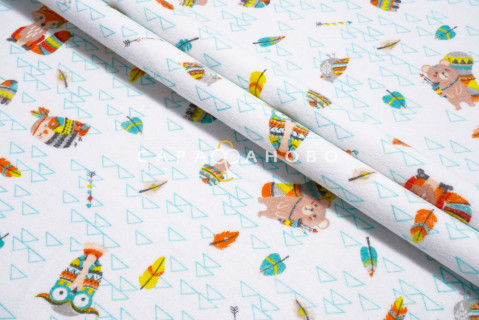 Ткань Фланель 90 см 175 гр рис 793-3 Лесная история
