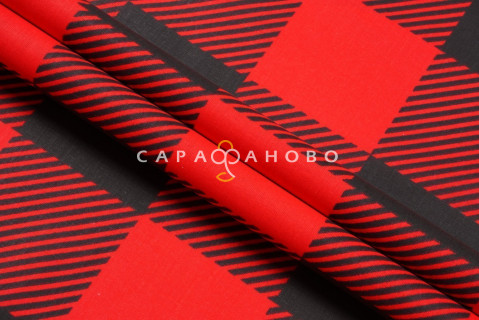 Ткань Перкаль 150 см "Red&amp;Black" рис 13109 вид 1