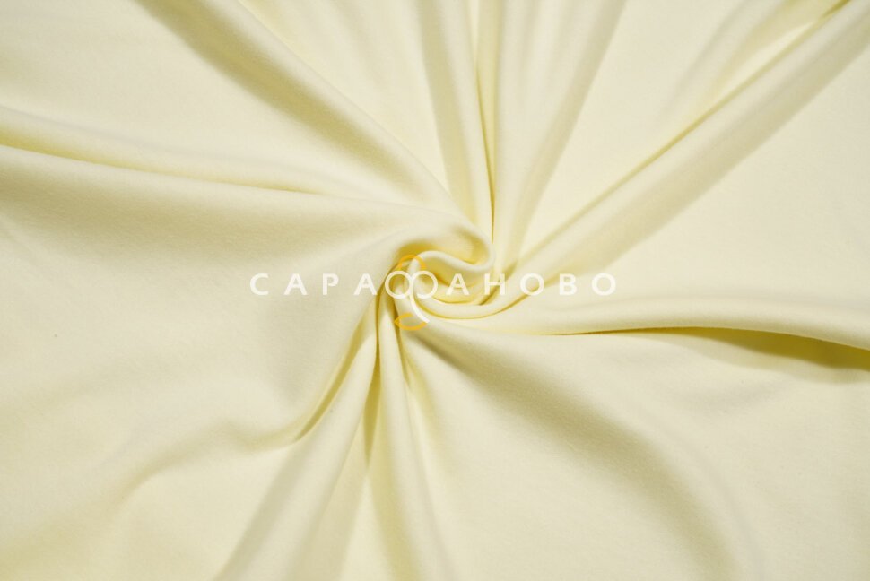 Ткань Интерлок 40/1 Гребенное Однотон банановый мусс