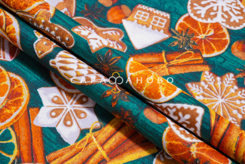 Ткань Рогожка 150 см 155 гр рис. 3050-2 Корица