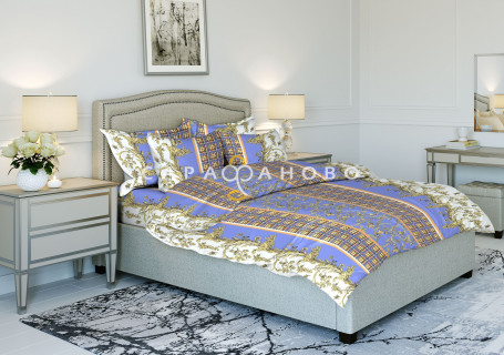 Ткань Бязь 150 см 120 гр рис. 1670-1 "Дворцовая клетка"