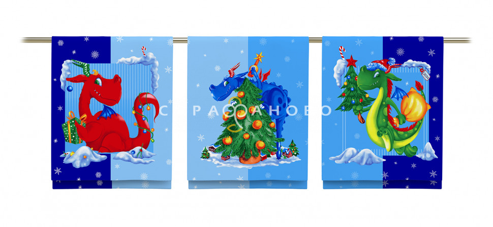 Ткань Полотно вафельное 150 см набивное рис 29213 вид 1