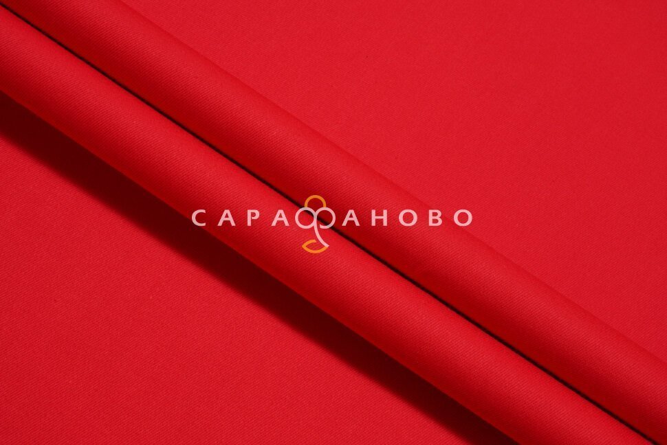 Ткань Саржа 150 см 240 гр/м2 №032 Красный