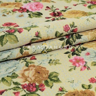 Гобеленовая ткань 175 см. Рис  Весна роза 2146