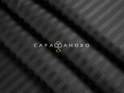 Ткань Страйп-сатин 240 см 1-1 Чёрный